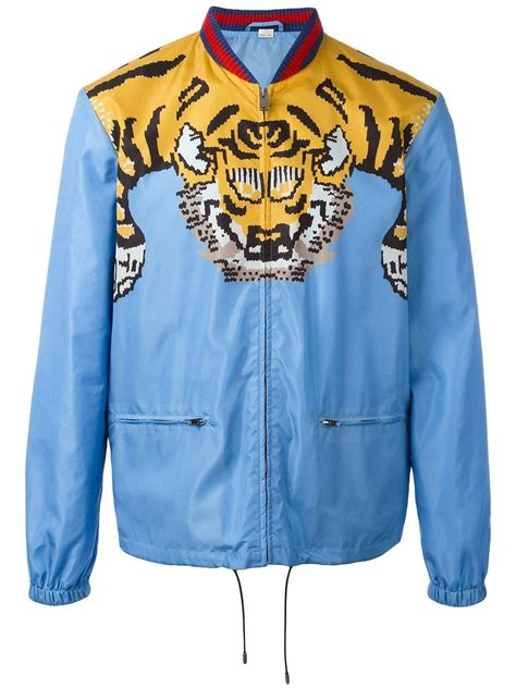 gucci tiger jacket blue